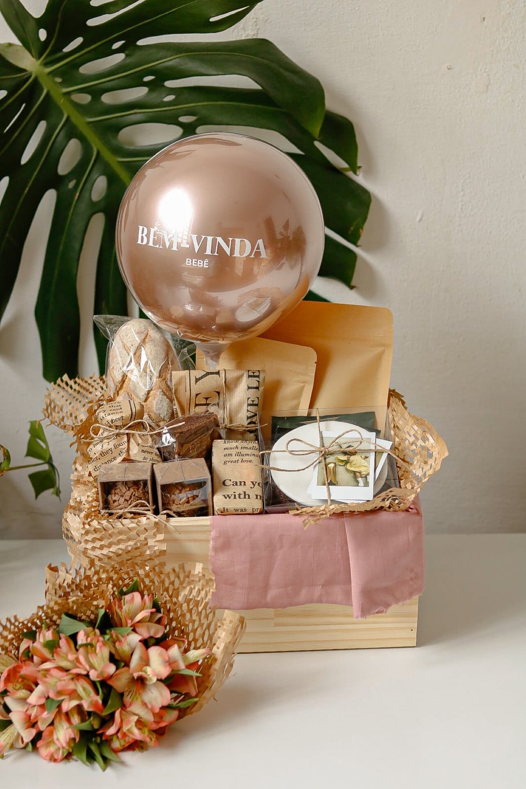 Caixote Café com Flores Completo