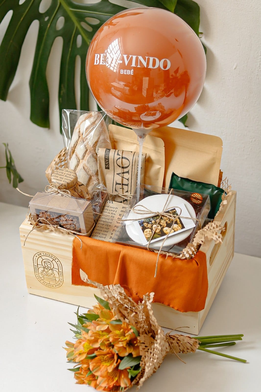 Caixote Café com Flores Completo