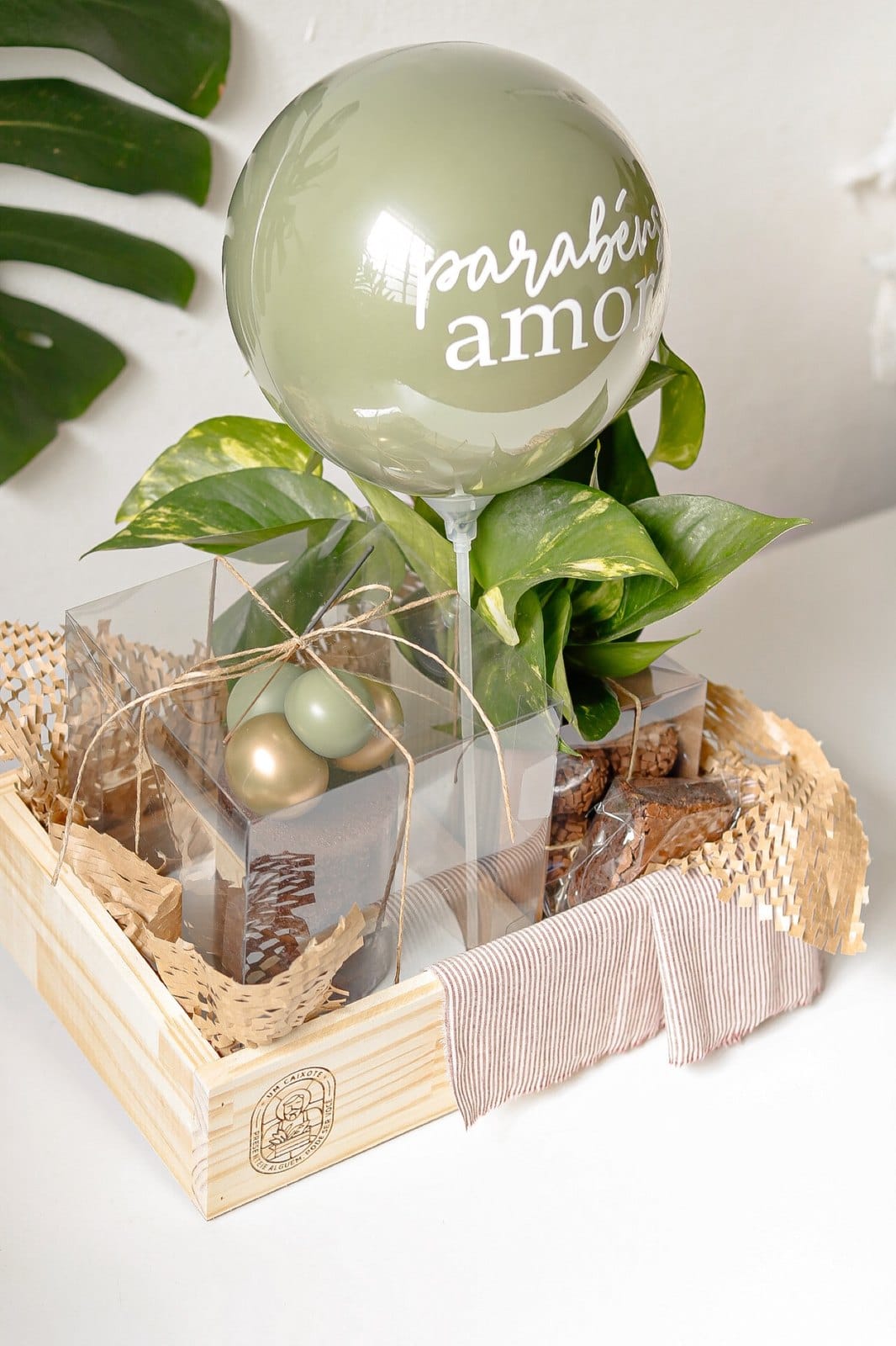 Caixote Festa com Planta