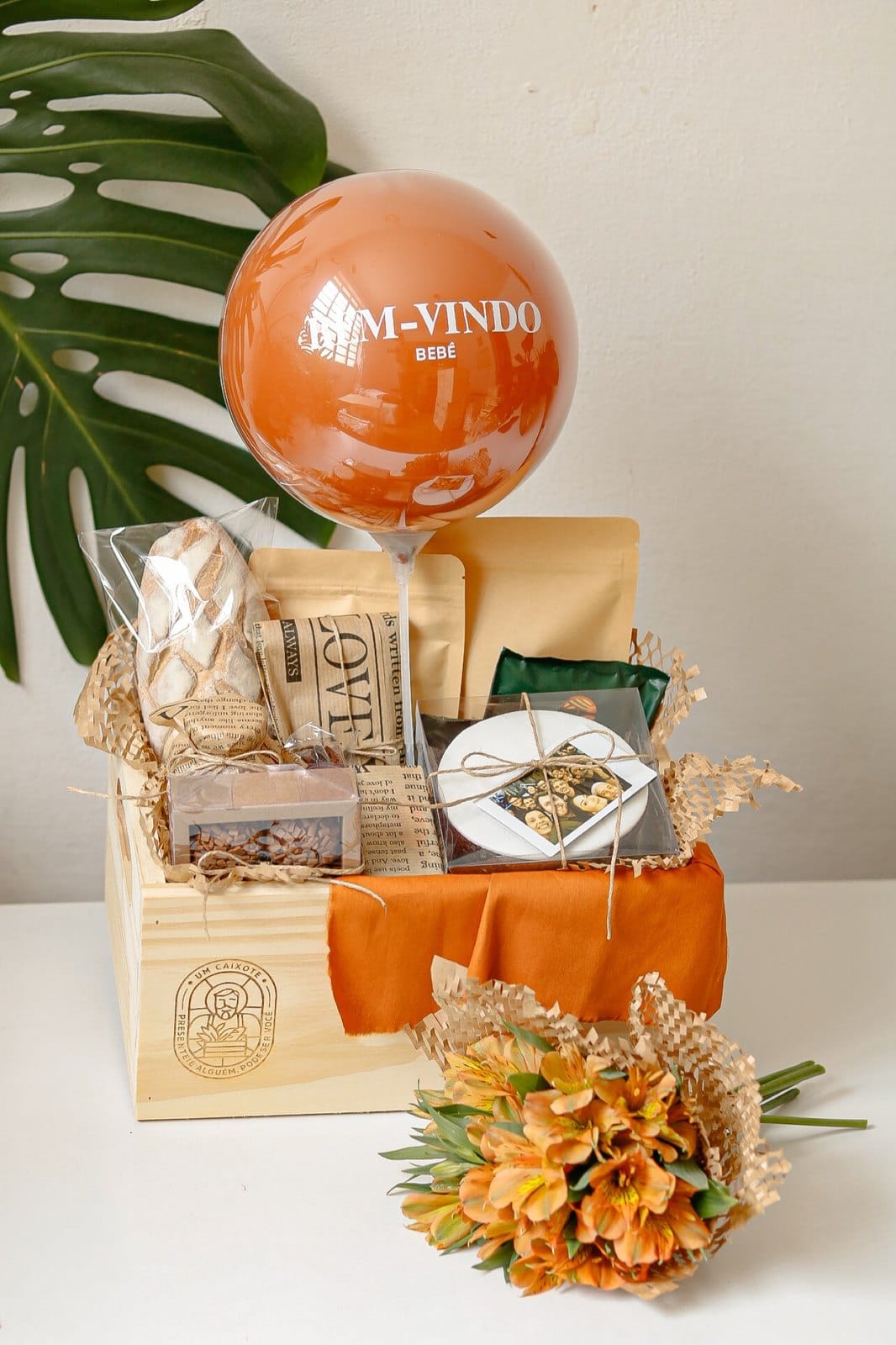 Caixote Café com Flores Completo